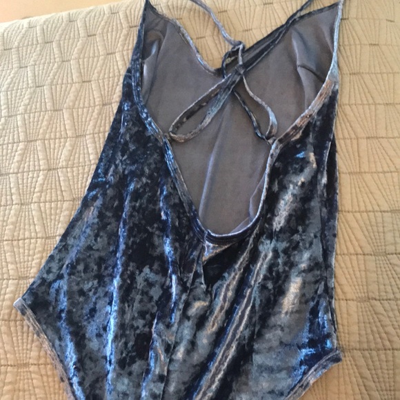 Suede blue body suit - Picture 2 of 3